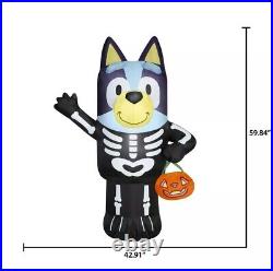 NEW BLUEY + BINGO Halloween Skeleton And Pumpkin Air-blown Inflatable 5 FT NEW