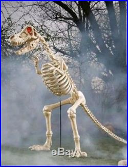 NEW Dinosaur Standing Skeleton 6ft Lights Up Roaring Raptor Sounds LED Animated