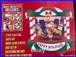 NEW Gemmy 6' Animated Rotating Lighted Chrismas Carousel Inflatable Airblown