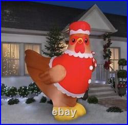 NEW Gemmy 8' Mrs. Hen Chicken Santa Suit Lighted Christmas inflatable Airblown