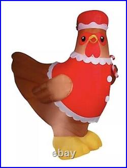 NEW Gemmy 8' Mrs. Hen Chicken Santa Suit Lighted Christmas inflatable Airblown