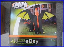 NEW Gemmy Air Blown Inflatable Dragon Flaming Mouth Halloween Lights Up 7ft