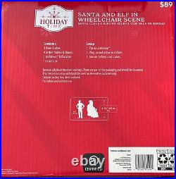 NEW Gemmy Inflatable Santa Pushing Elf In Wheelchair 6' CHRISTMAS FREE SHIPPING