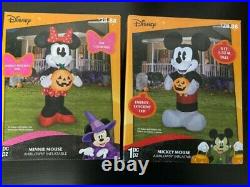 NEW HALLOWEEN 3.5 FT DISNEY MICKEY MOUSE AND MINNIE MOUSE Airblown Inflatable