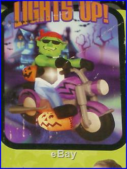 NEW OVER 5' Lighted Skeleton Motorcycle Bike Halloween Airblown Inflatable=NEW