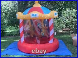 NEW RARE Gemmy Christmas Airblown Inflatable Animated Carousel Prototype 6ft