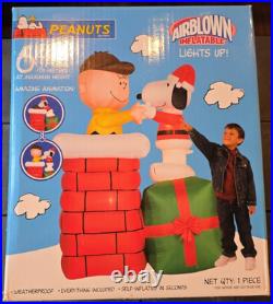 NEW Vintage Gemmy Air blown Peanuts Christmas Charlie Brown & Snoopy