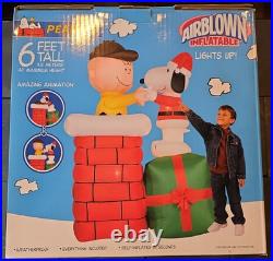 NEW Vintage Gemmy Air blown Peanuts Christmas Charlie Brown & Snoopy