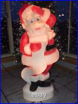 NEW Vtg 43 Union Christmas Santa With List Lighted Blow Mold Yard Decoration
