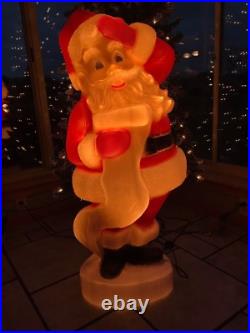 NEW Vtg 43 Union Christmas Santa With List Lighted Blow Mold Yard Decoration