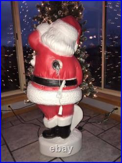NEW Vtg 43 Union Christmas Santa With List Lighted Blow Mold Yard Decoration