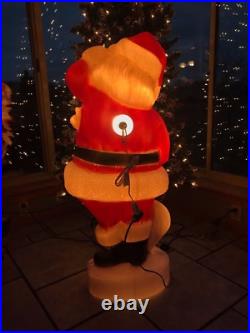 NEW Vtg 43 Union Christmas Santa With List Lighted Blow Mold Yard Decoration