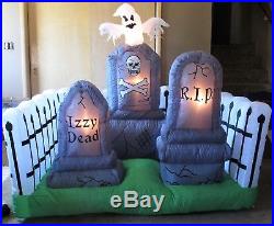 NIB Halloween Graveyard Inflatable Tombstones Ghost Light Up Yard Decoration