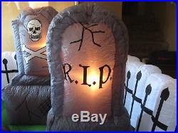 NIB Halloween Graveyard Inflatable Tombstones Ghost Light Up Yard Decoration