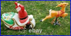 NJ PICKUP Vintage Empire Santa Claus Sleigh Blowmold Reindeer Sled Blow Mold