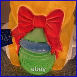 NWT Vintage Disney Blow Mold Winnie The Pooh Santa Pot Hunny Christmas 33