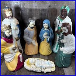 Nativity Blow Mold Christmas Plastic Empire 22 1960s No Lights Wisemen Shepherd