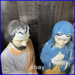 Nativity Blow Mold Christmas Plastic Empire 22 1960s No Lights Wisemen Shepherd