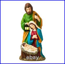 Nativity Blow Mold Light Up Scene withLED Lantern Holiday Time Christmas 32
