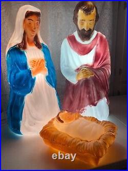 Nativity Christmas Blow Mold 28 Joseph, Mary and Baby Jesus Tested