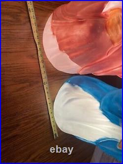 Nativity General Foam 2 Piece Set 28 Lighted Blow Mold Mary Joseph Beautiful