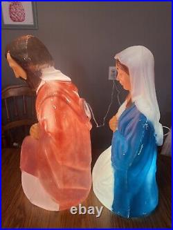 Nativity General Foam 2 Piece Set 28 Lighted Blow Mold Mary Joseph Beautiful