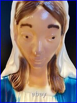 Nativity General Foam 3 Piece Set 28 Lighted Blow Mold Mary Joseph Baby Jesus