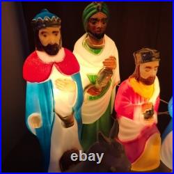Nativity Scene Blow Mold Lighted Christmas Holy Family Vintage Empire Lot of 12