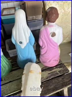 Nativity Set Blow Mold 11 Pcs Empire 3 Sheep 3 Kings Cow Shepard No Lights/cord