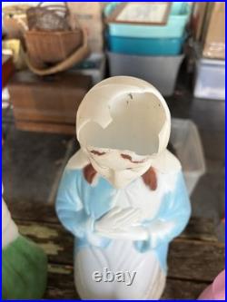 Nativity Set Blow Mold 11 Pcs Empire 3 Sheep 3 Kings Cow Shepard No Lights/cord