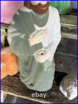 Nativity Set Blow Mold 11 Pcs Empire 3 Sheep 3 Kings Cow Shepard No Lights/cord