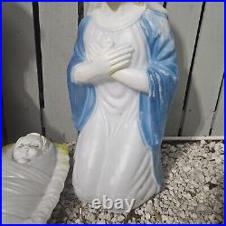 Nativity Set Blow Mold 28'' Mary Joseph Jesus Pan Asian Creations 3 Piece