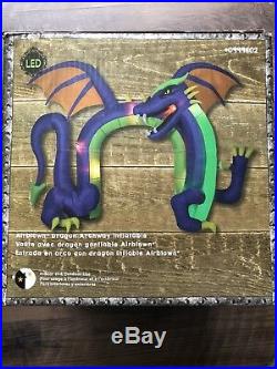 New 10.2 Ft Led Dragon Archway Inflatable Haunted Halloween Party Fire & Ice