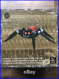 New 14 Ft Led Giant Spider Inflatable Haunted Halloween Airblown Projection