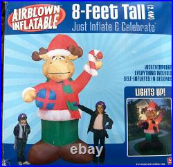 New 2004 Gemmy 8' Giant lighted Christmas Moose inflatable Airblown Blow Up