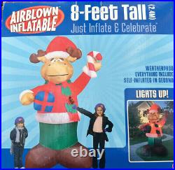 New 2004 Gemmy 8' Giant lighted Christmas Moose inflatable Airblown Blow Up