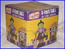 New 2004 Gemmy 8' Lighted Halloween Witch & Broom Airblown Inflatable-Free Ship