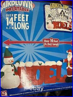 New 2006 Gemmy OVER 14' Noel Santa Snowman Lighted Christmas inflatable Airblown