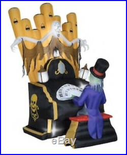 New 6.9 Ft Inflatable Gemmy Haunted Organ Halloween Scene Zombie Skeleton Piano