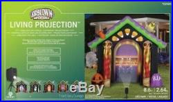 New -8'7 Haunted House Halloween Inflatable Light-show Projector by Gemmy