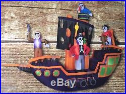 New 9.12 Ft Animated Airblown Pirate Ship Inflatable Haunted Halloween Skeleton