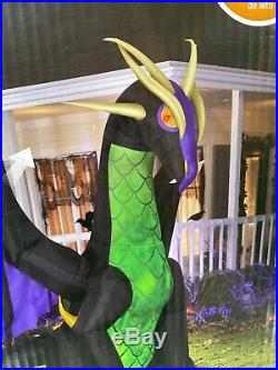 New 9 Ft Gemmy Red Eyed Dragon Fire Ice Animated Inflatable Airblown Halloween