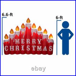 New 9 Ft Long By 6.5 Ft Tall Merry Christmas Candles Inflatable Holiday Living