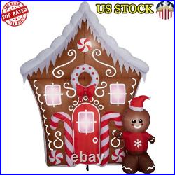New Christmas Inflatable Gingerbread House Yard Decor 8.5ft Light Up Scene