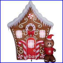 New Christmas Inflatable Gingerbread House Yard Decor 8.5ft Light Up Scene