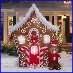 New Christmas Inflatable Gingerbread House Yard Decor 8.5ft Light Up Scene