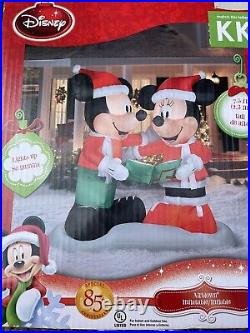 New Gemmy 7-1/2' Caroling Mickey & Minnie Lighted Christmas inflatable Airblown