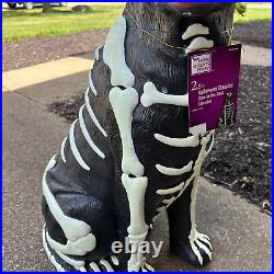 New Home Accents Halloween 2.5 Ft Glow In Dark Lab Black Labrador Dog Blow Mold