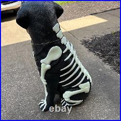 New Home Accents Halloween 2.5 Ft Glow In Dark Lab Black Labrador Dog Blow Mold