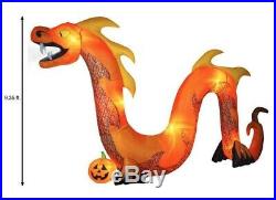 New Huge 16 Ft Inflatable Fog Effect Orange Serpent Air-Blown Dragon Halloween 9